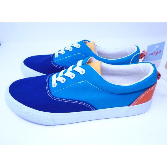 Brand New Cat & Jack Blue/Aqua/Orange Boys Size 6 Shoes/Sneakers Elastic Laces - Picture 2 of 9